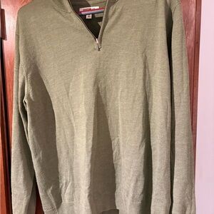 Men's Green Quarter Zip Sweater
